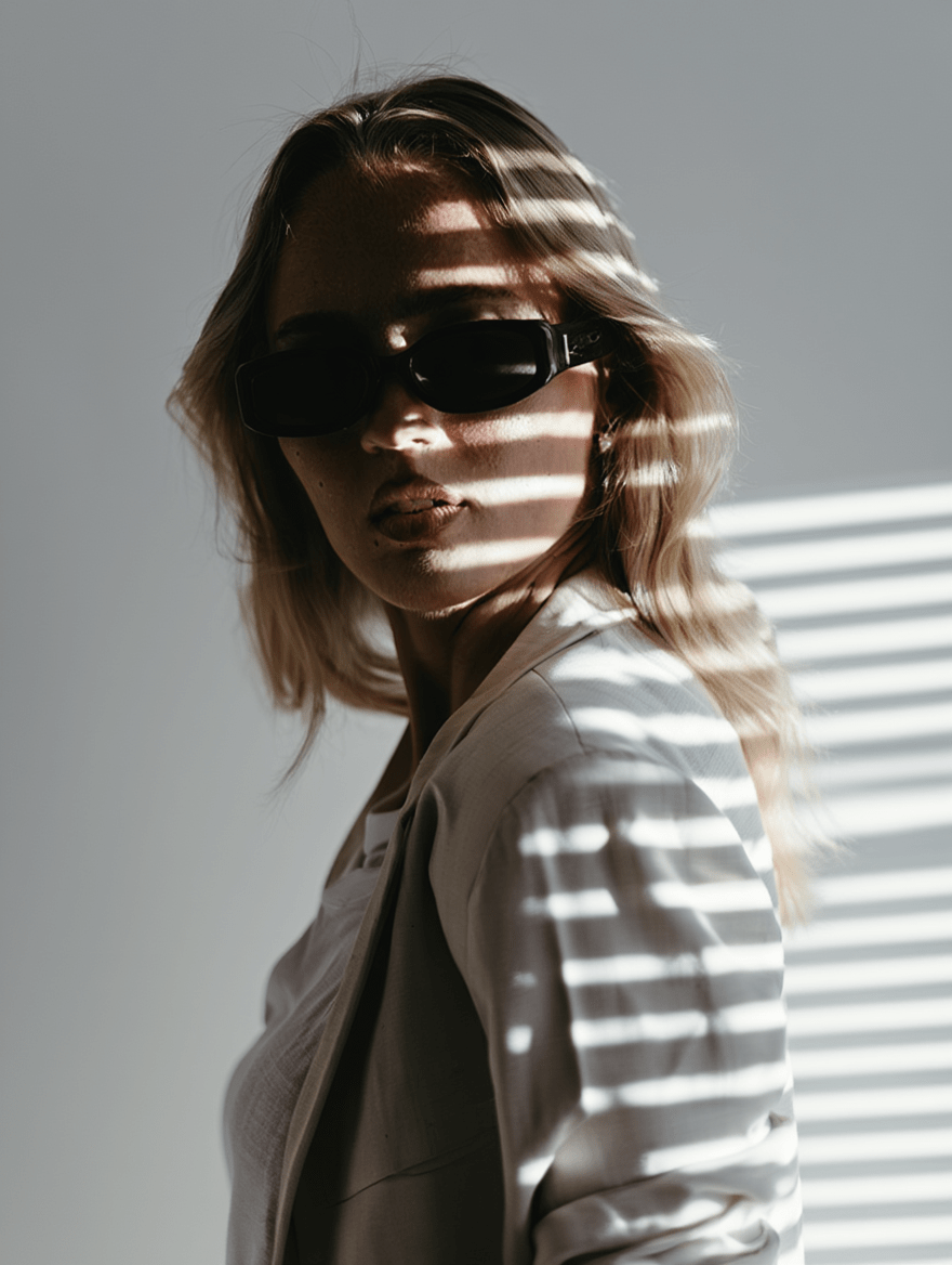 Women’s Aviator-Inspired Sunglasses with Black Frame & Smoke-Tinted Lenses