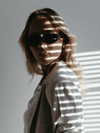 Women’s Aviator-Inspired Sunglasses with Black Frame & Smoke-Tinted Lenses