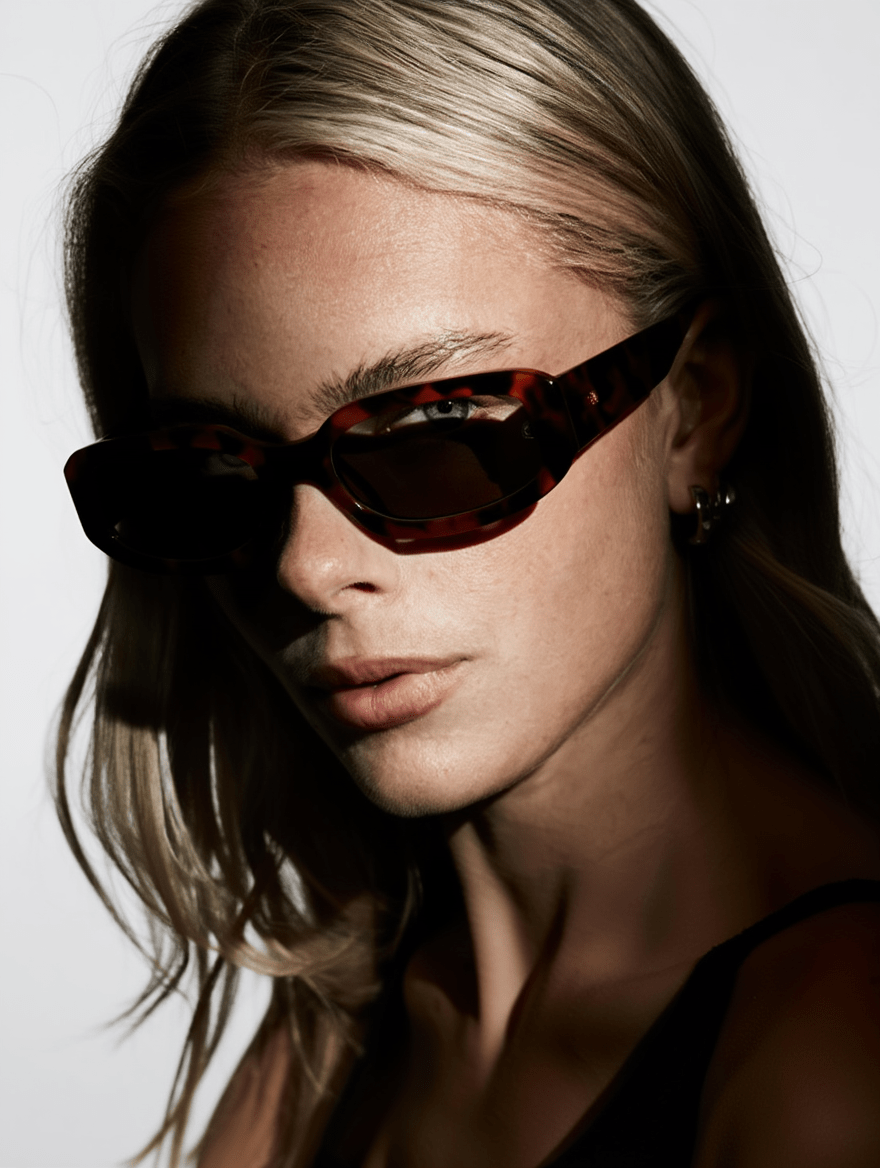 Women’s Aviator-Inspired Sunglasses with Tortoise Frame & Smoke-Tinted Lenses