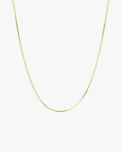 Gold Flat Herringbone Chain Necklace