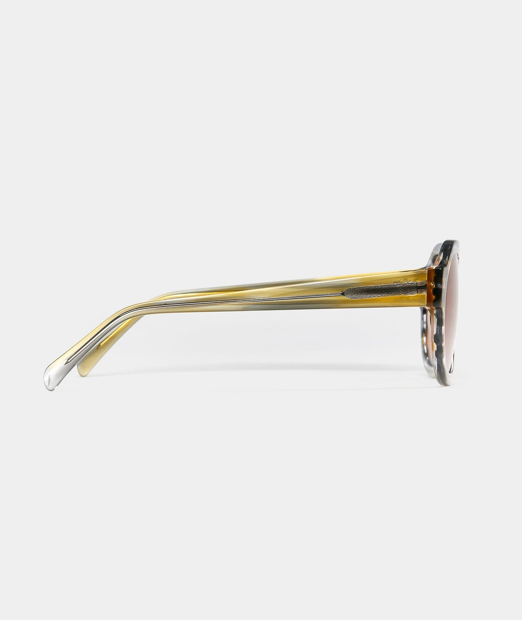Women’s Rounded Aviator Sunglasses with Camo Stripe Frame & Toffee-Tinted Lenses