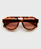 Women’s Rounded Aviator Sunglasses with Camo Stripe or Tortoise Frame & Toffee or Mocha Lenses