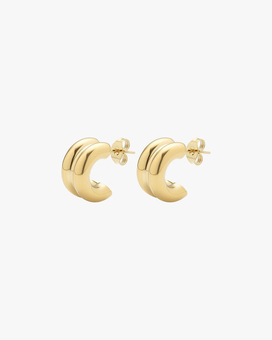 Chunky Gold Dome Hoop Earrings