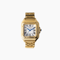Gold Stainless Steel Rectangle-Face Quartz Watch — 27 mm