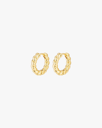 Gold Rope Twist Hoop Earrings – Chunky Lightweight Everyday Style