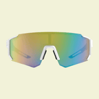 Sporty Sunglasses with Black Frame & Orange Mirrored Lens