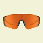 Sporty Sunglasses with Black Frame & Orange Mirrored Lens