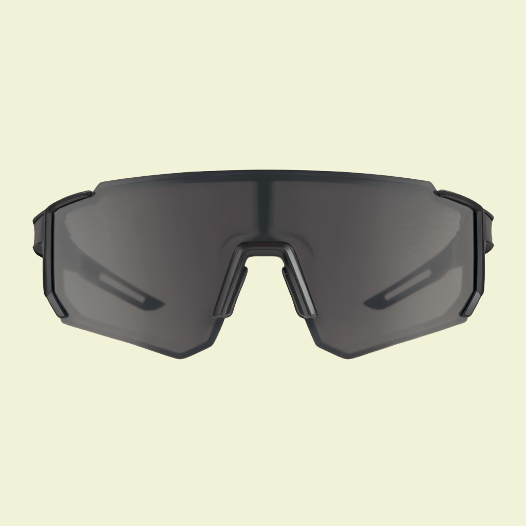 Sporty Sunglasses with Black Frame & Orange Mirrored Lens