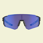 Sporty Sunglasses with Black Frame & Orange Mirrored Lens