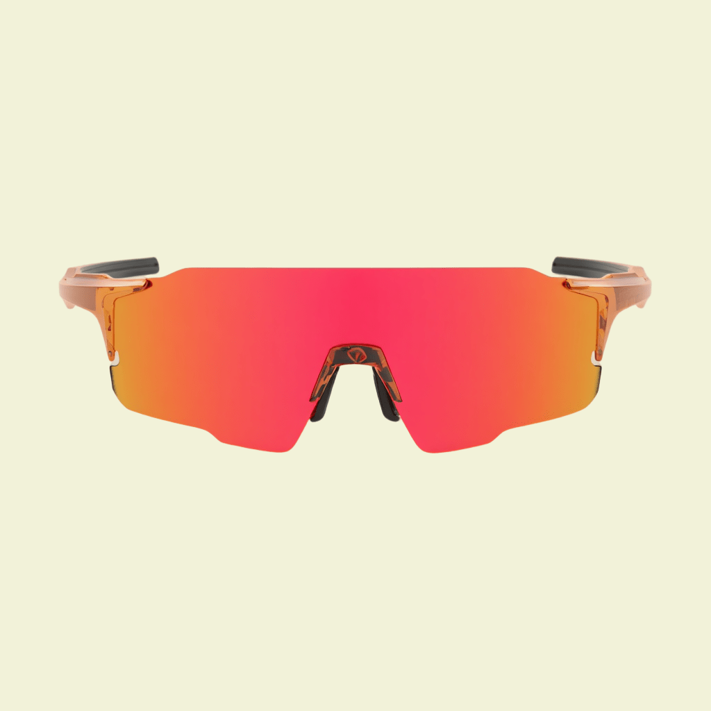 Performance Shield Sunglasses with Black Frame & Silver Mirrored Lens