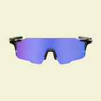 Performance Shield Sunglasses with Black Frame & Silver Mirrored Lens