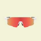 Performance Shield Sunglasses with Black Frame & Silver Mirrored Lens