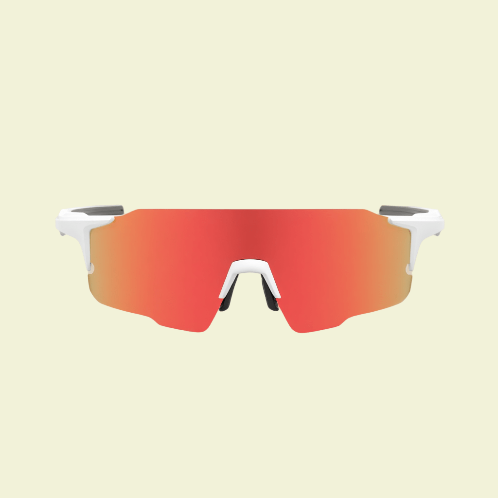 Performance Shield Sunglasses with Black Frame & Silver Mirrored Lens