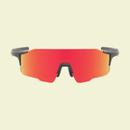 Performance Shield Sunglasses with Black Frame & Silver Mirrored Lens