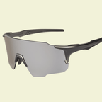 Performance Shield Sunglasses with Black Frame & Silver Mirrored Lens