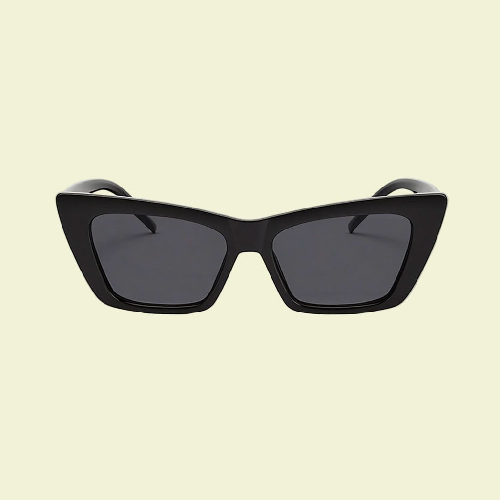 Women’s Bold Rectangular Cat-Eye Sunglasses with Statement Frame
