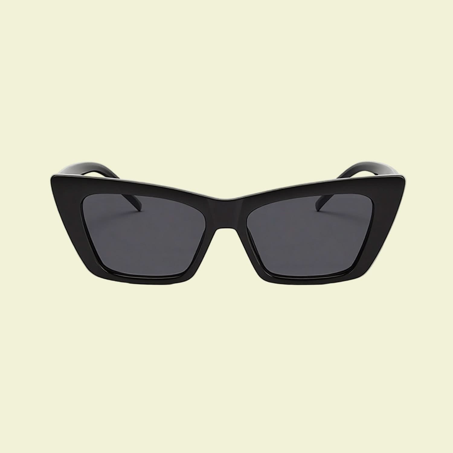 Women’s Bold Rectangular Cat-Eye Sunglasses with Statement Frame