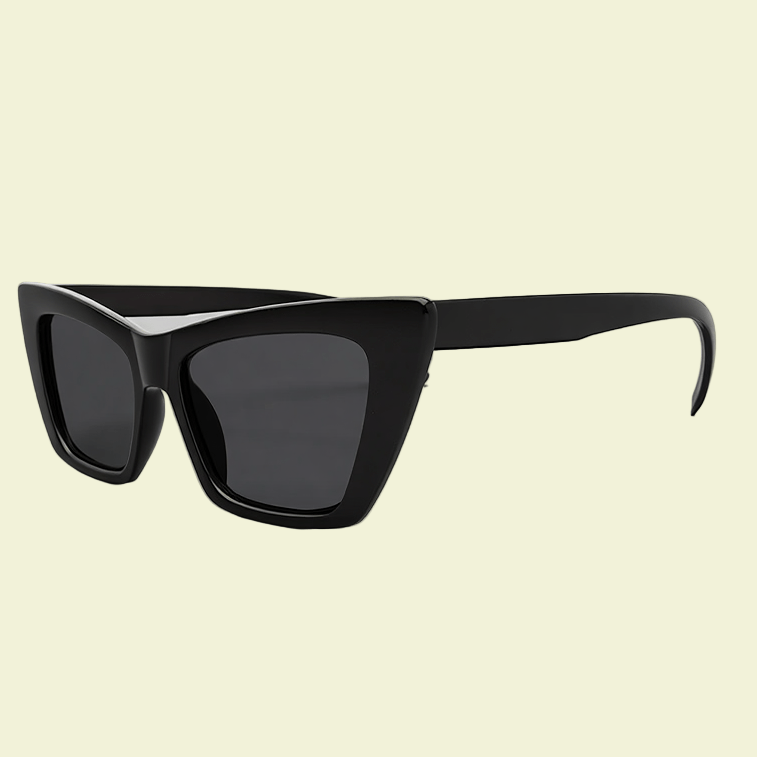 Women’s Bold Rectangular Cat-Eye Sunglasses with Statement Frame