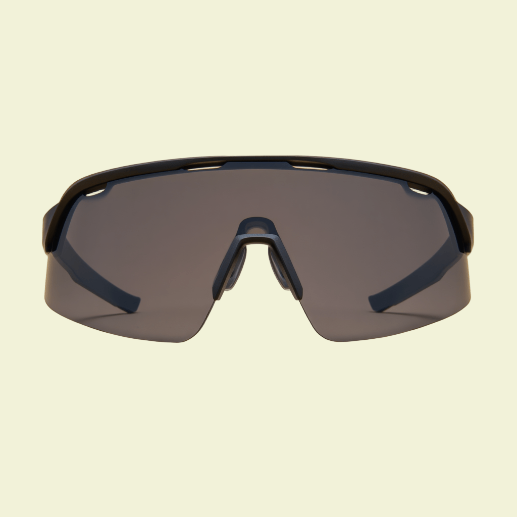 Oversized Shield Sunglasses with Blue Mirrored Lens & Minimal Frame