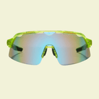 Oversized Shield Sunglasses with Blue Mirrored Lens & Minimal Frame