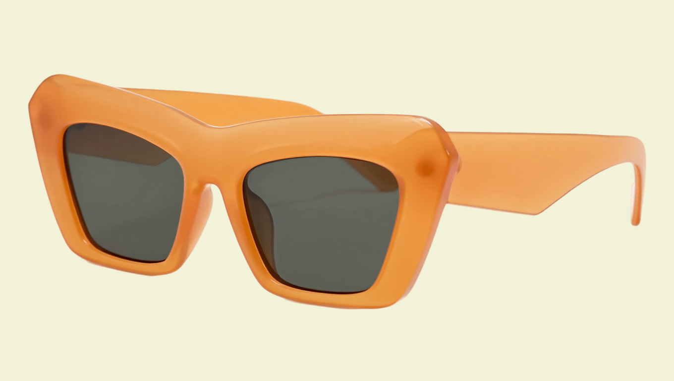 Women’s Sculpted Cat-Eye Sunglasses with Tortoiseshell Frame & Dark Lenses