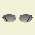 Women’s Angular Cat-Eye Sunglasses in Glossy Black