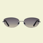 Women’s Angular Cat-Eye Sunglasses in Glossy Black