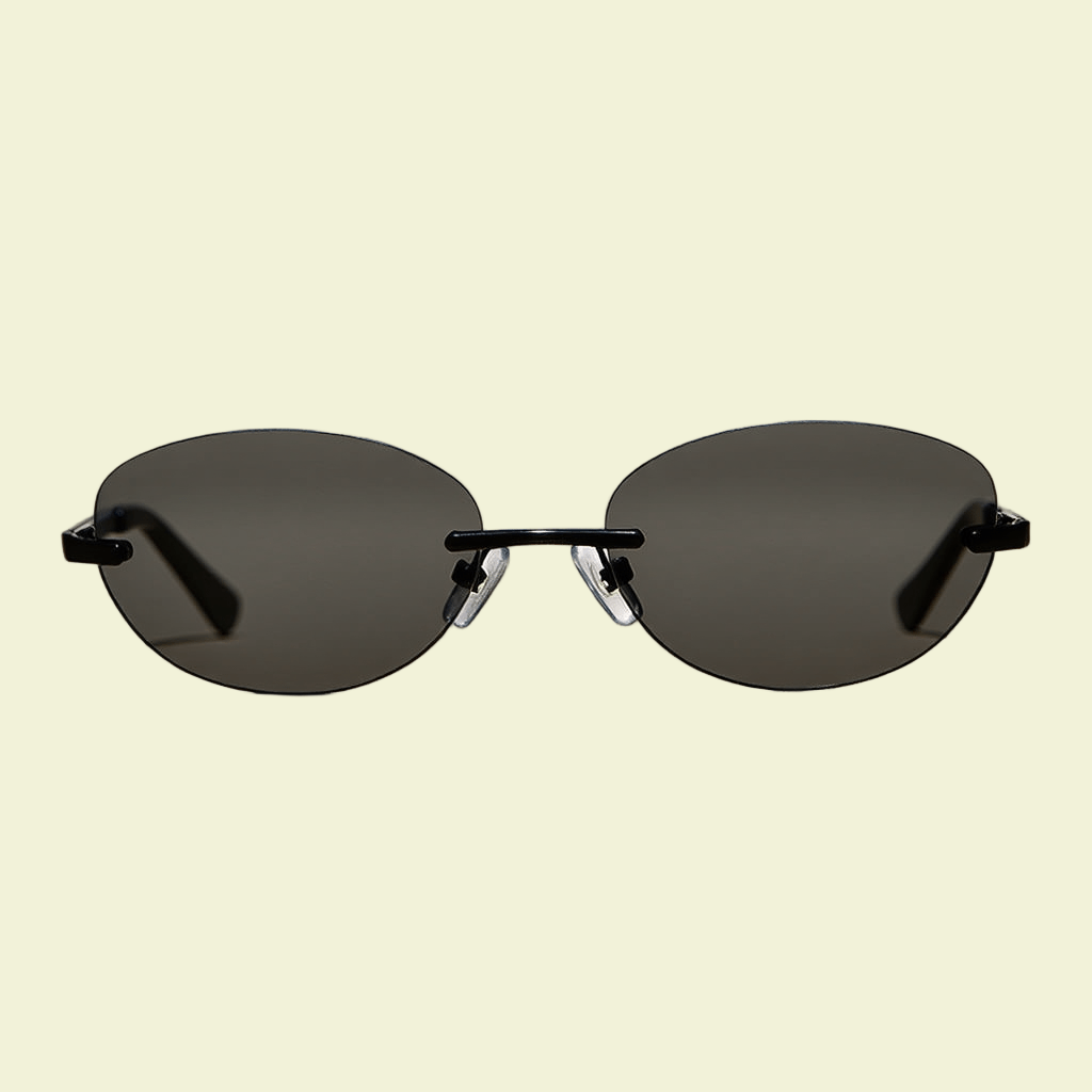 Women’s Angular Cat-Eye Sunglasses in Glossy Black
