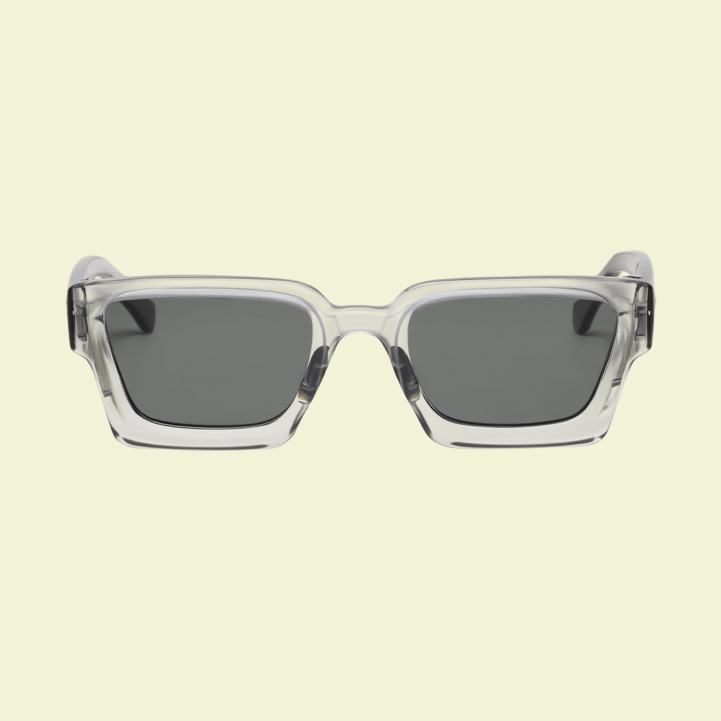 Women’s Square Sunglasses with Light Brown Transparent Frame