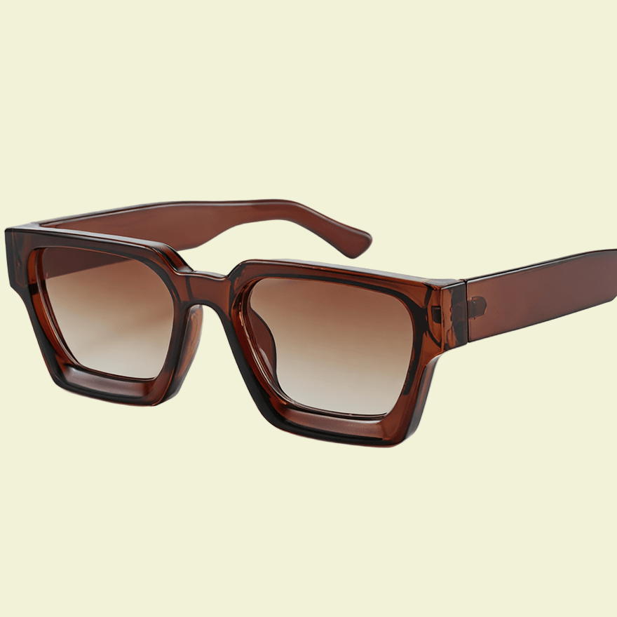 Women’s Square Sunglasses with Light Brown Transparent Frame