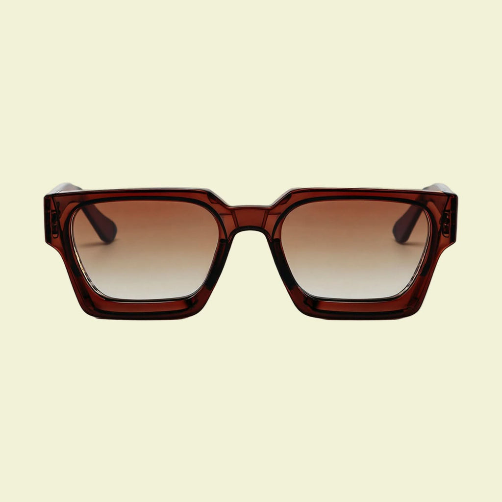 Women’s Square Sunglasses with Light Brown Transparent Frame