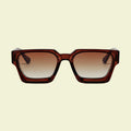 Women’s Square Sunglasses with Light Brown Transparent Frame