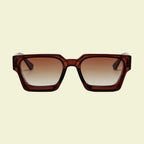 Women’s Square Sunglasses with Light Brown Transparent Frame