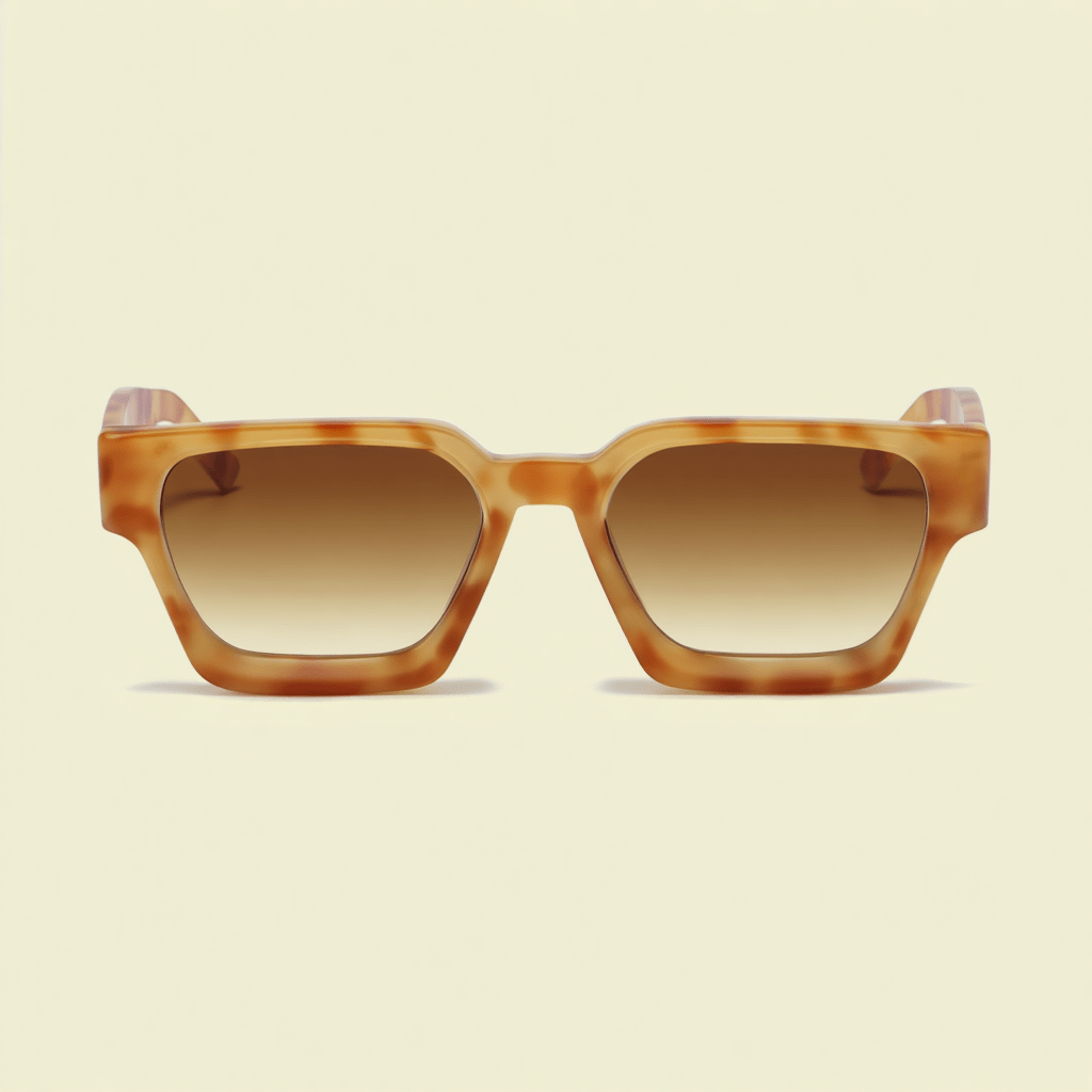 Women’s Square Sunglasses with Light Brown Transparent Frame