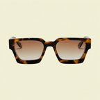 Women’s Square Sunglasses with Light Brown Transparent Frame