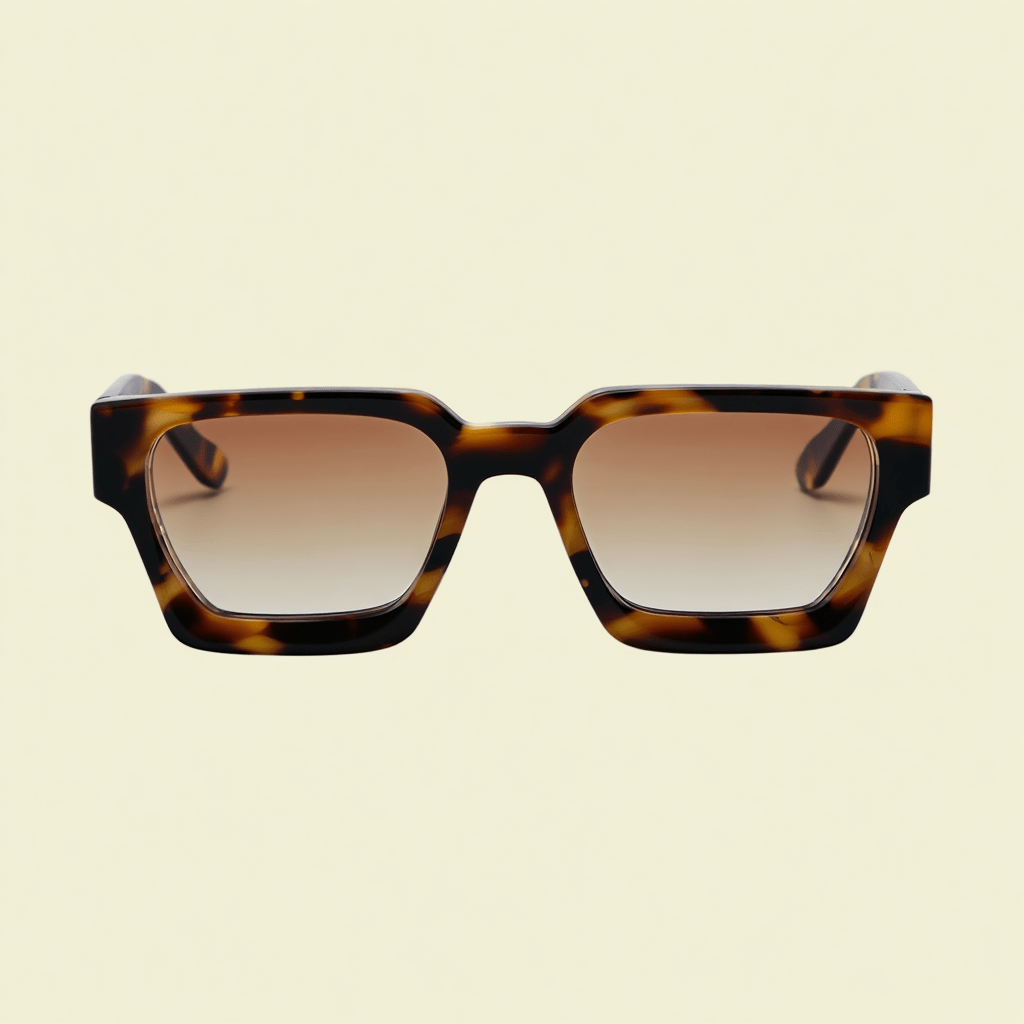 Women’s Square Sunglasses with Light Brown Transparent Frame
