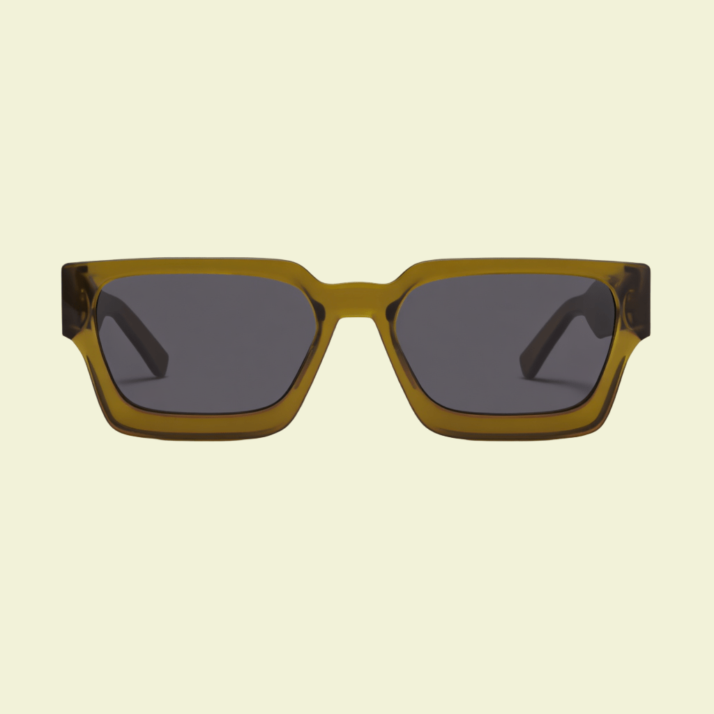 Women’s Square Sunglasses with Light Brown Transparent Frame