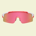 Performance Shield Sunglasses with Minimalist Frame & Pink Mirrored Lens