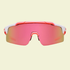Performance Shield Sunglasses with Minimalist Frame & Pink Mirrored Lens