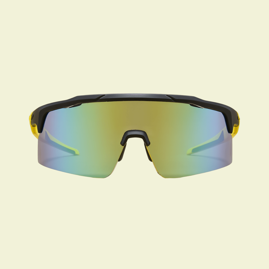 Performance Shield Sunglasses with Minimalist Frame & Pink Mirrored Lens