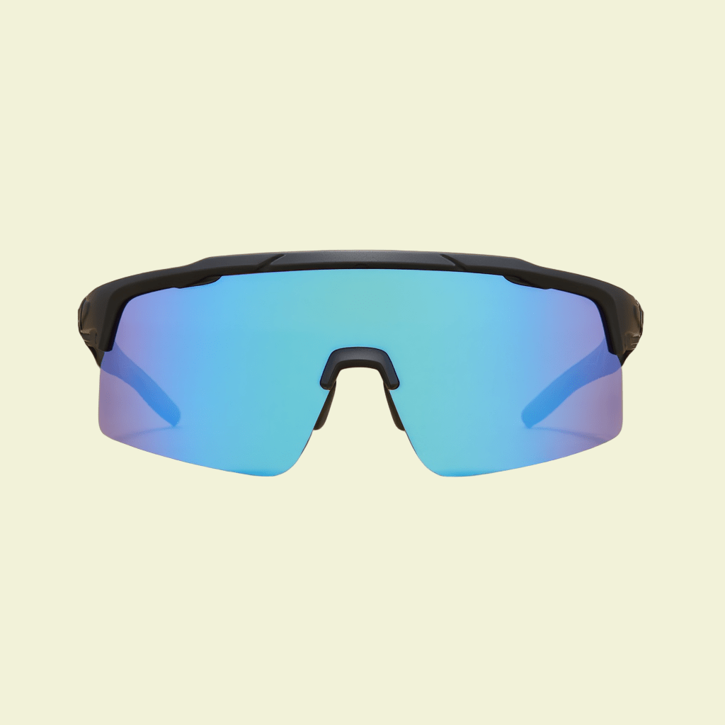 Performance Shield Sunglasses with Minimalist Frame & Pink Mirrored Lens