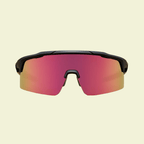 Performance Shield Sunglasses with Minimalist Frame & Pink Mirrored Lens