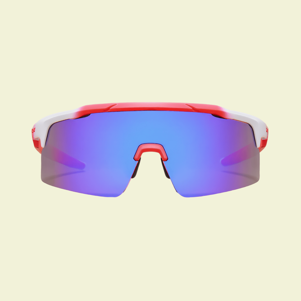 Performance Shield Sunglasses with Minimalist Frame & Pink Mirrored Lens