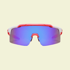 Performance Shield Sunglasses with Minimalist Frame & Pink Mirrored Lens