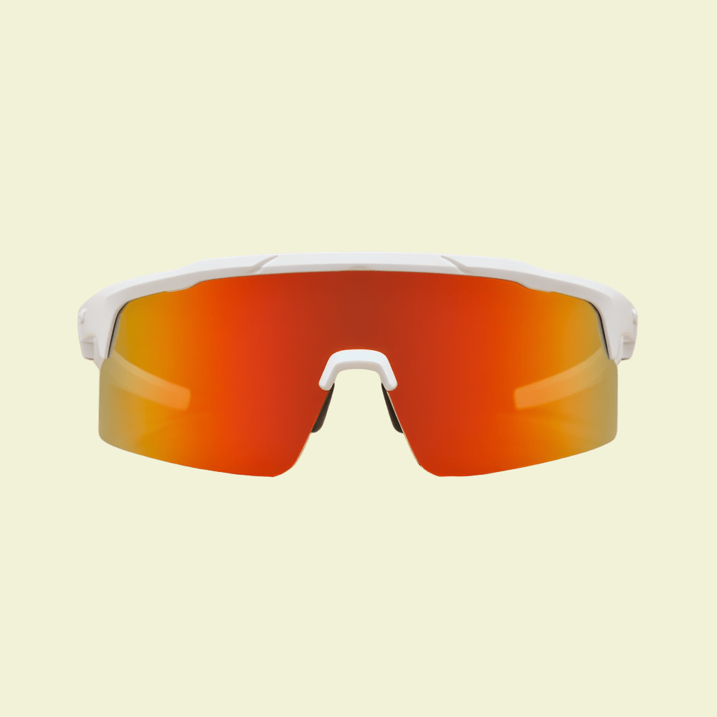 Performance Shield Sunglasses with Minimalist Frame & Pink Mirrored Lens