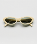 Women’s Retro-Inspired Sunglasses with Marbled Cream or Dark Tortoise Frame