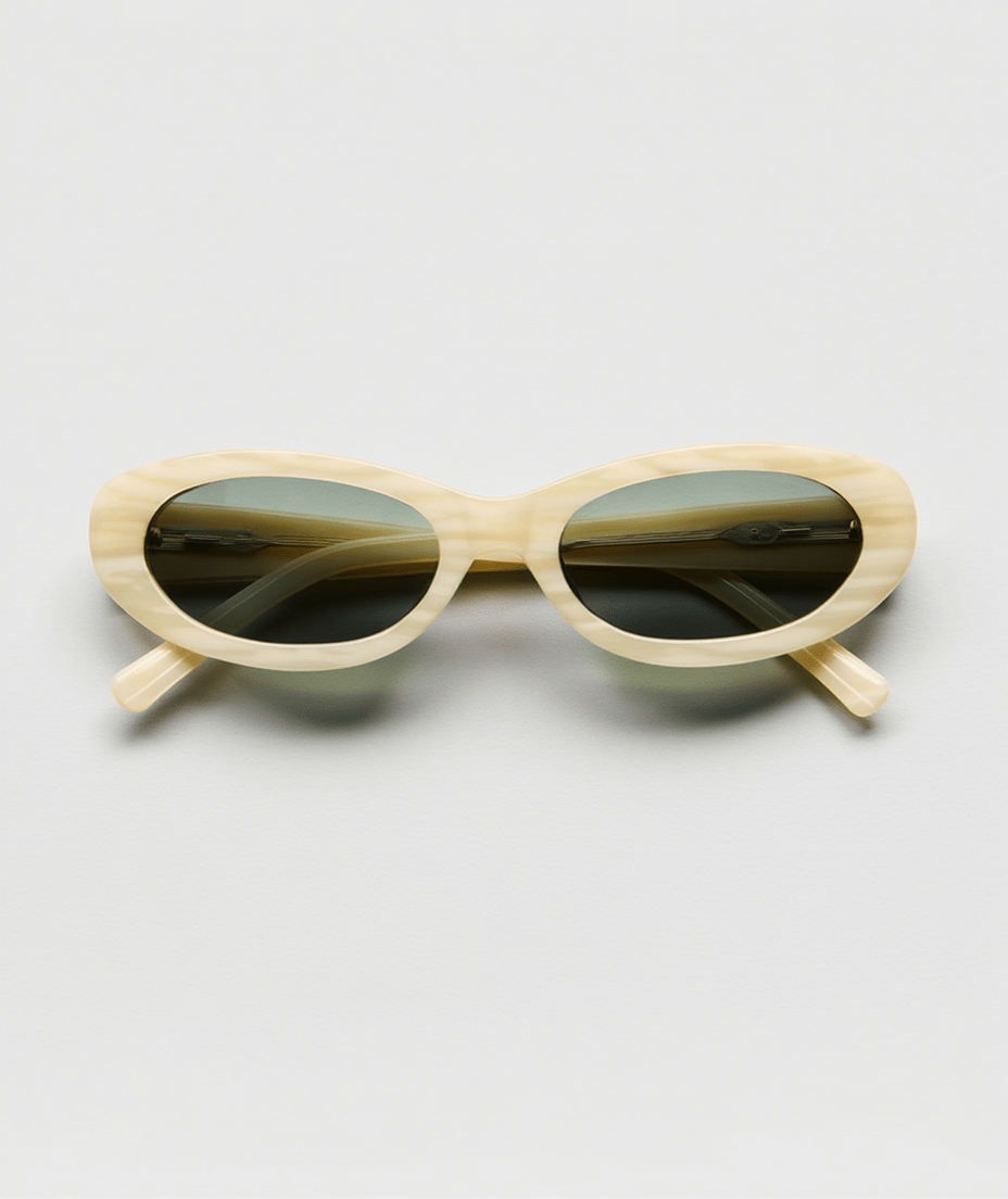 Women’s Retro-Inspired Sunglasses with Marbled Cream or Dark Tortoise Frame